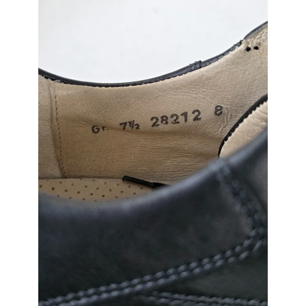 Waldlaufer Men's Sneakers Size 7.5 Black‎ Leather Oxford Walking Classic Shoes
